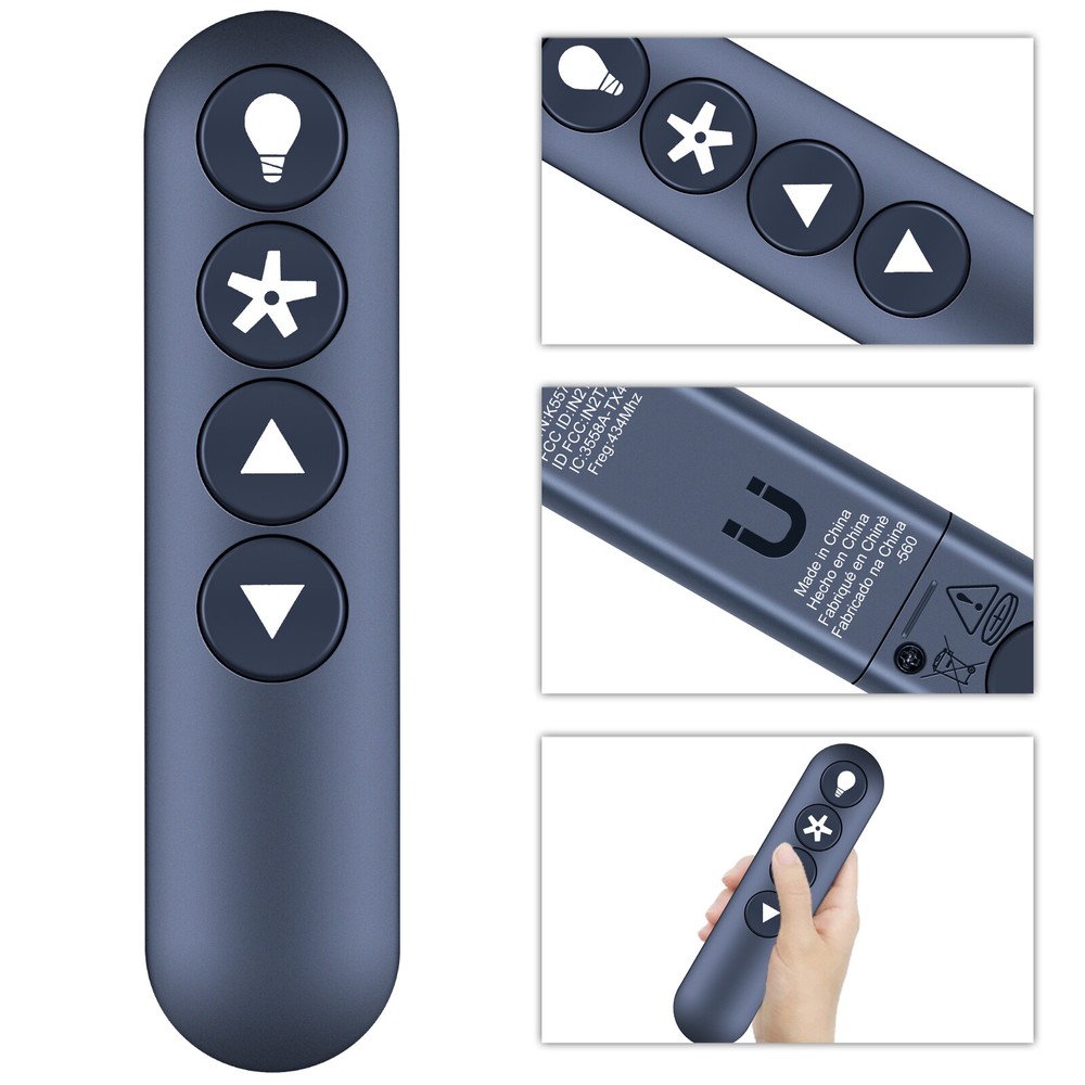 Remote Control For Hunter Fan Replacement Handheld Ceiling Fan - Black K5579-01