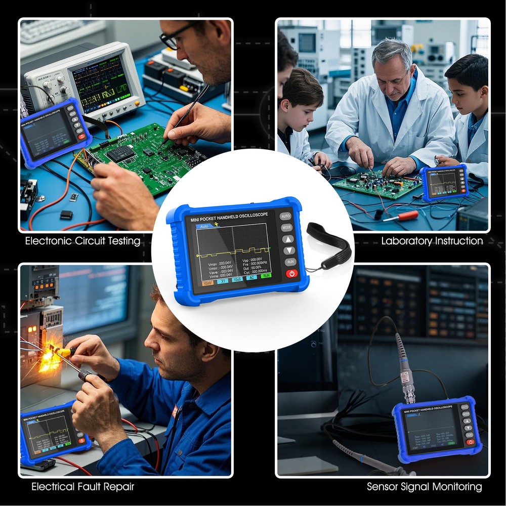 Handheld Oscilloscope Auto Function Portable Digital Oscilloscope 2.5MS/s 500MHZ