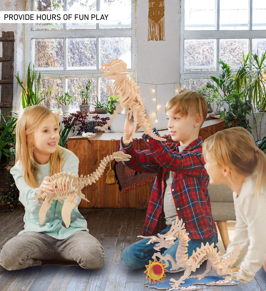 Puzzled 3D Puzzle Plesiosaurus Dinosaur Wood Craft One Size,