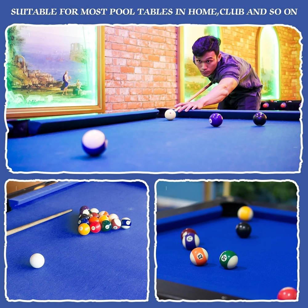 All-in-One Blue Billiard Cloth Replacement Kit for 8 ft Pool Tables - Fast Setup