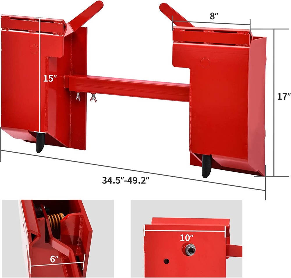 Universal Skid Steer Quick Attach Conversion Adapter with Adjustable Cross Brace