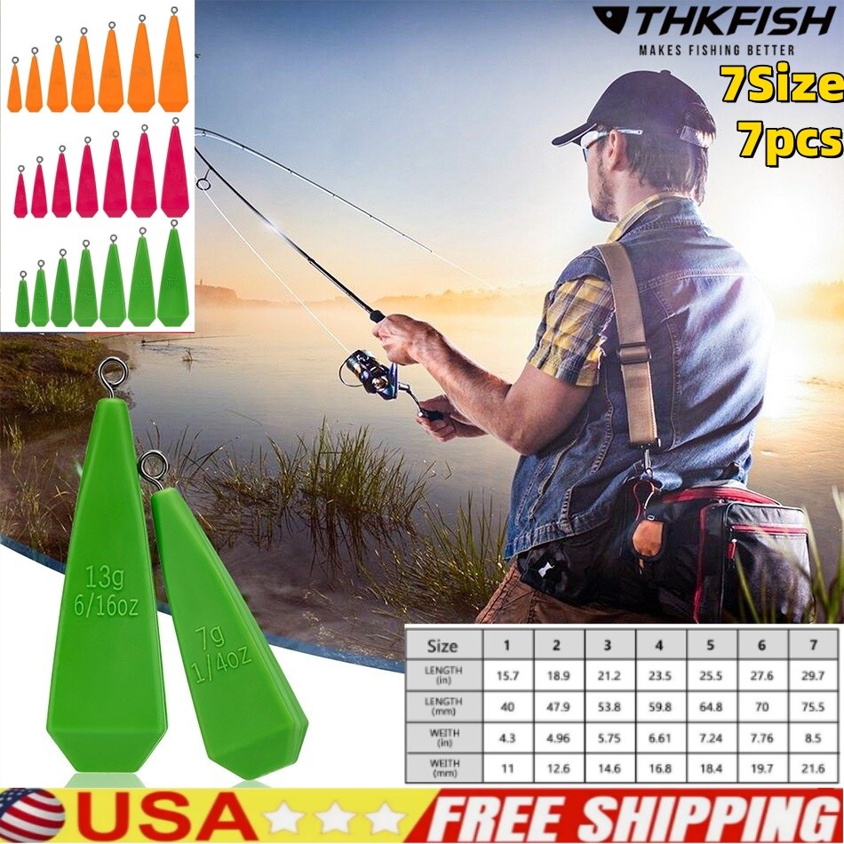 7PCS Eagle Claw Rubber Practice Plugs- 7 Size Improving Casting Skill for Kids
