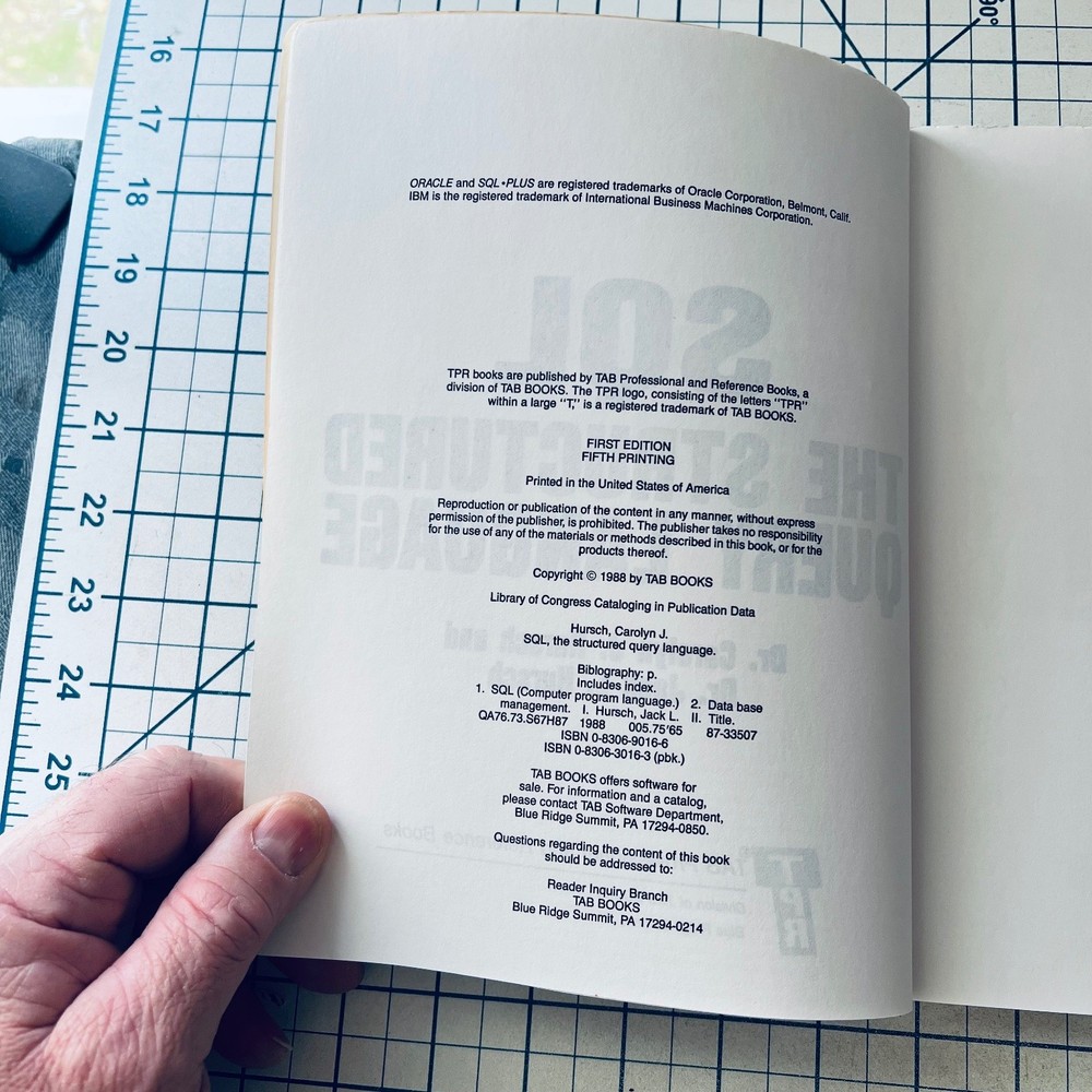 SQL The Structured Query Language Reference Guide 1988 IBM Vintage Computing