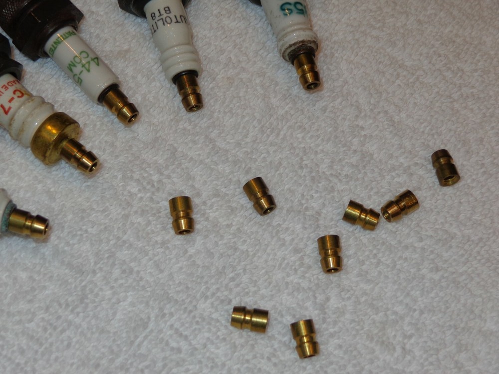 (8) ‘NOS’ Spark Plug Terminal Nuts.....8/32” Brass Spark Plug Terminal Nuts