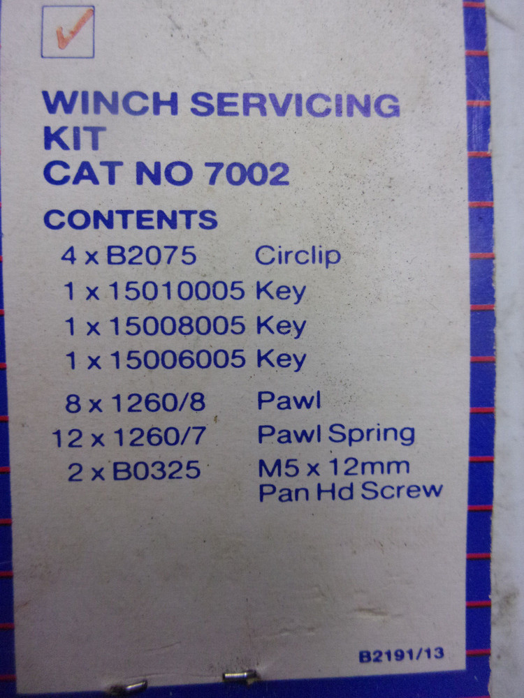 Lewmar OEM Winch Maintenance servicing Kit 7002