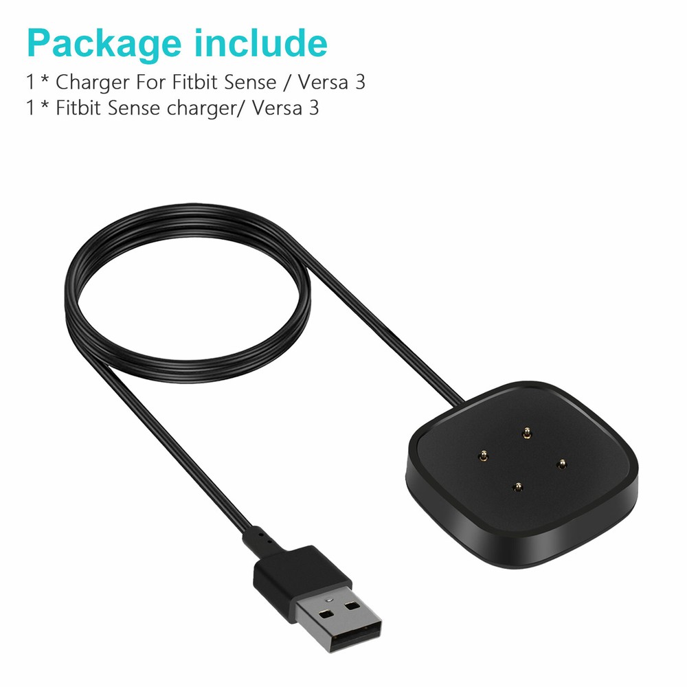 2 X Wireless Charger For Fitbit Sense/Versa 3 Watch USB Fast Charging Dock Cable