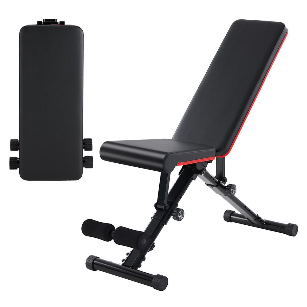 Foldable Sit Up Weight Bench Strength Training Adjustable Flat Incline Decline