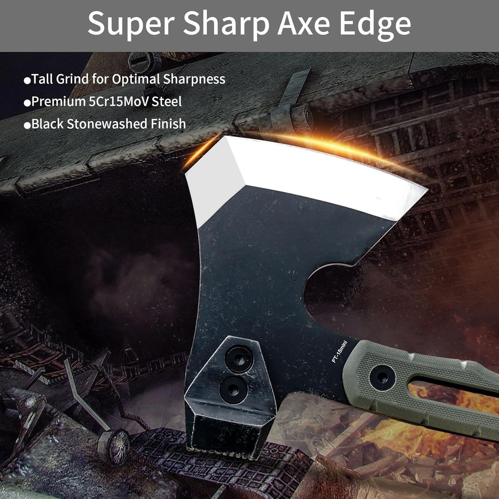 Mini Splitting Axe Camping Tactical Hatchet w/ Hammer Kydex Sheath
