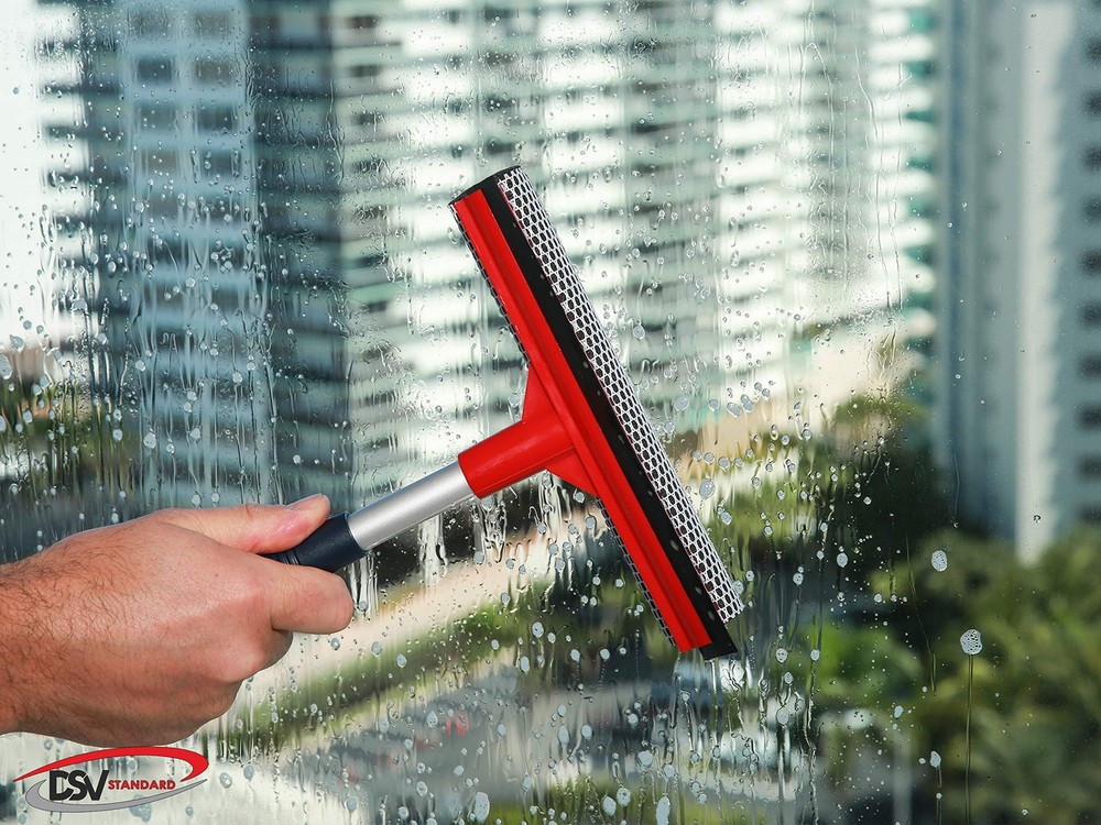 DSV Standard Window Squeegee for Handheld Squeegee, Black, Red