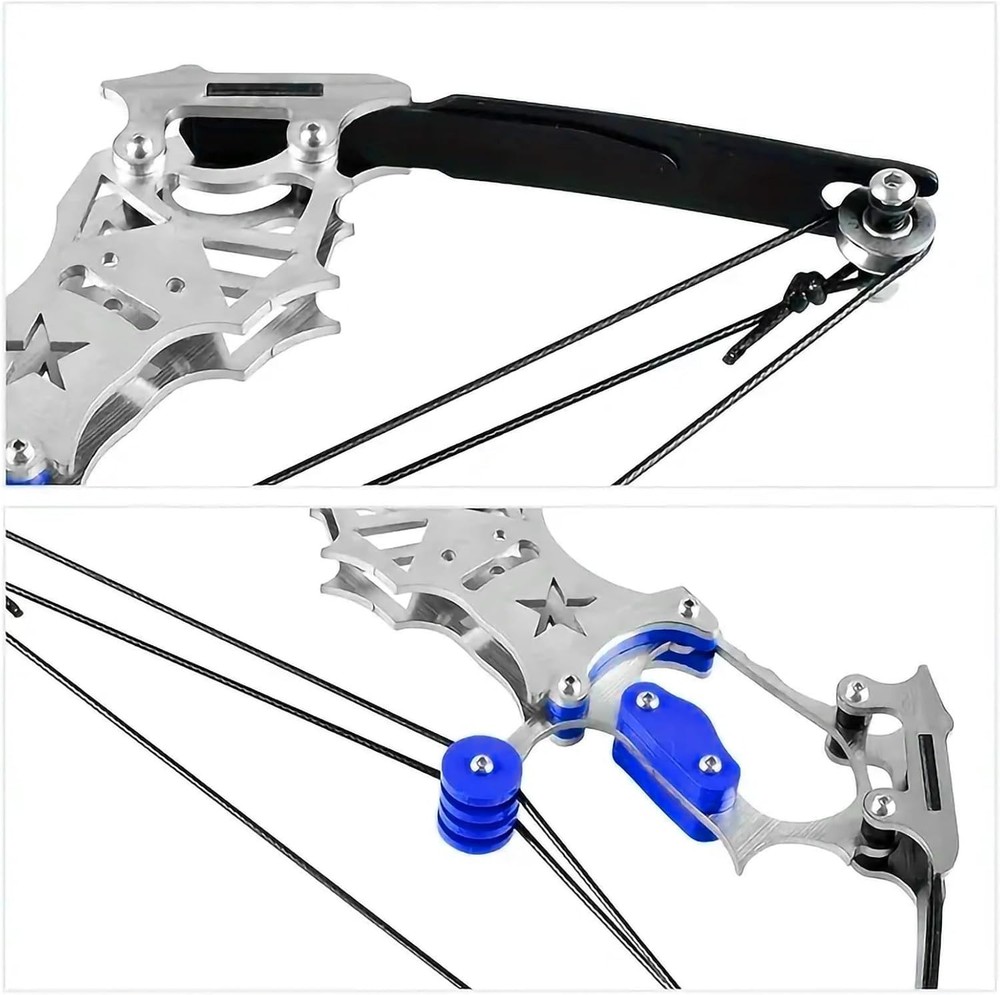 Sleek Silvery Compound Bow Set for Target Shooting - Left & Right Hand Friendly