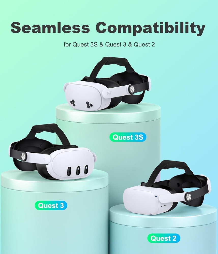Head Strap for Meta Quest 3S/Quest 3/Quest 2, Adjustable Elite Strap Replacement