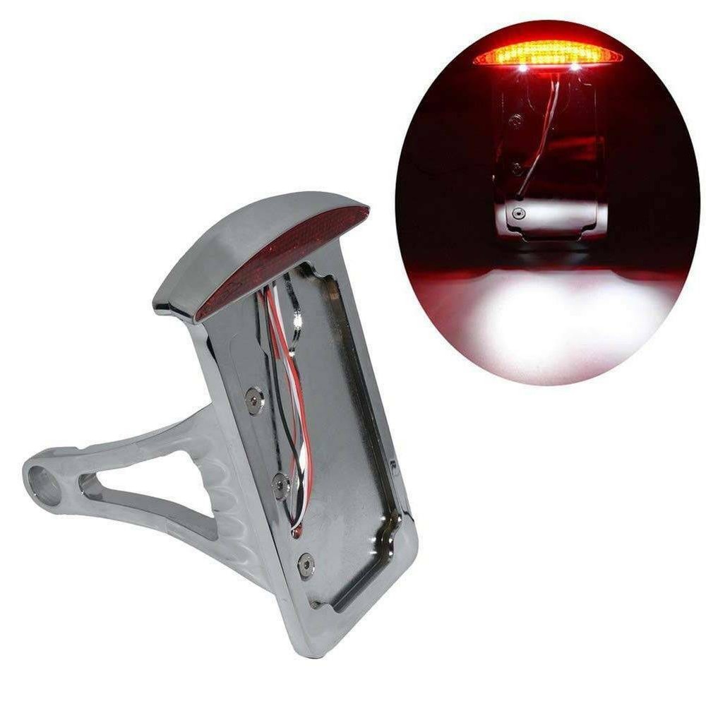 Vertical Side Mount License Plate Holder Bracket Tail Light for Harley Custom US