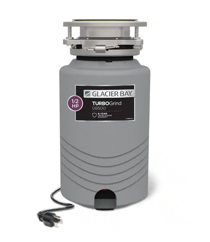 Glacier Bay  GB500 Turbo Grind 1/2hp Garbage Disposal Continuous Feed Open Box