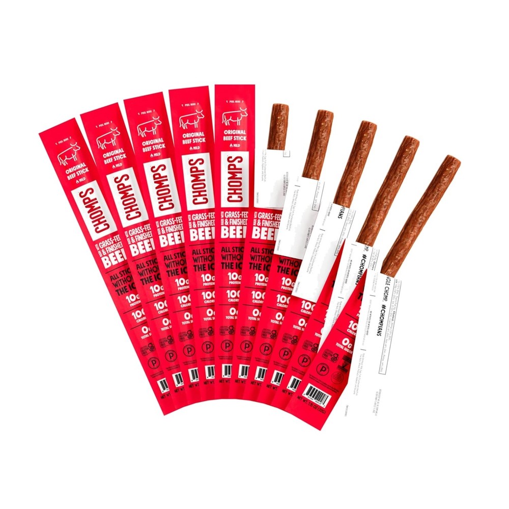 Grass-Fed  Beef Jerky Sticks - 10-Pack, Keto, Paleo