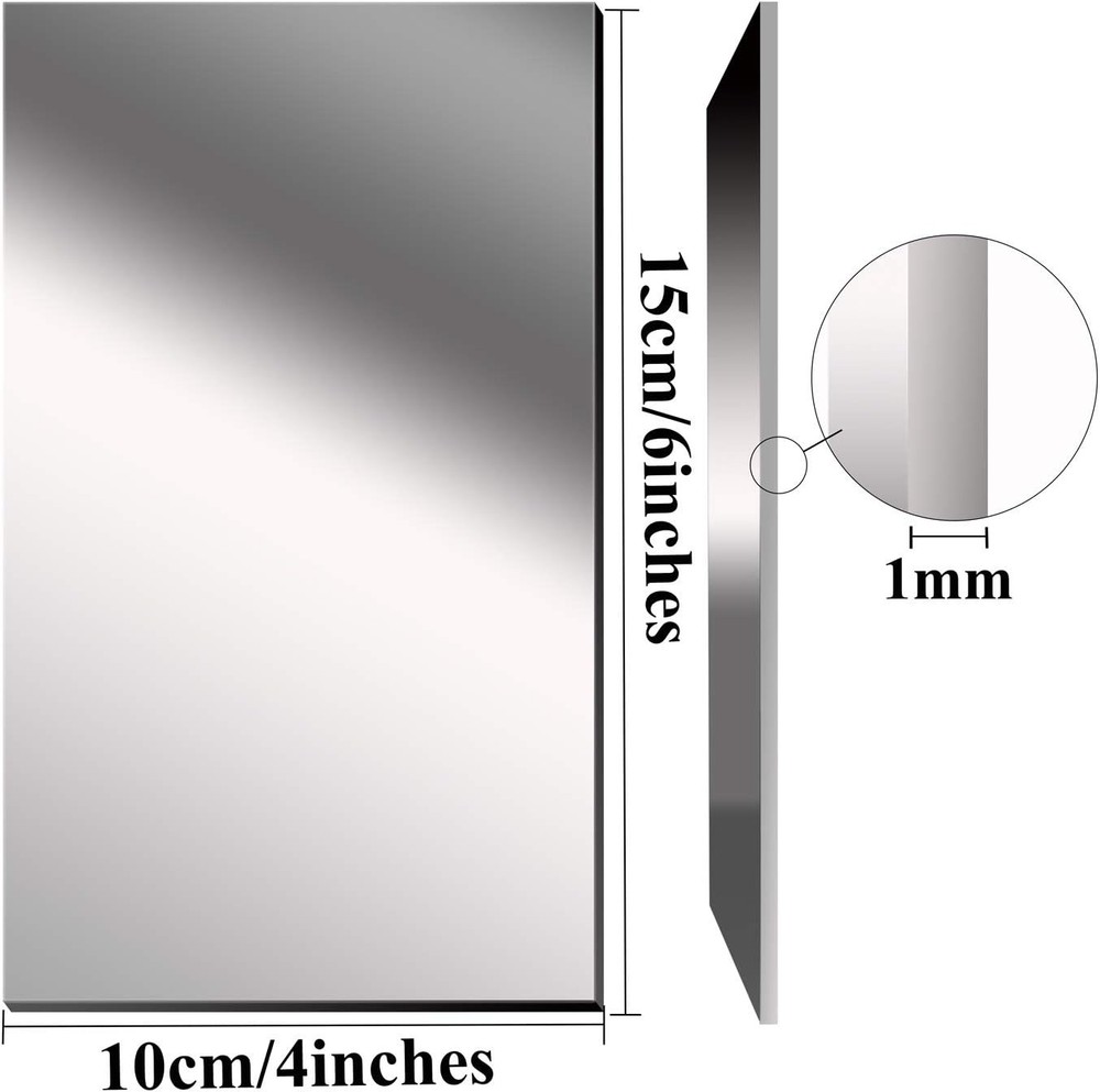 Elcoho 12 Pack Mirrors Plastic Mirror Decor Flexible Sheets Silver