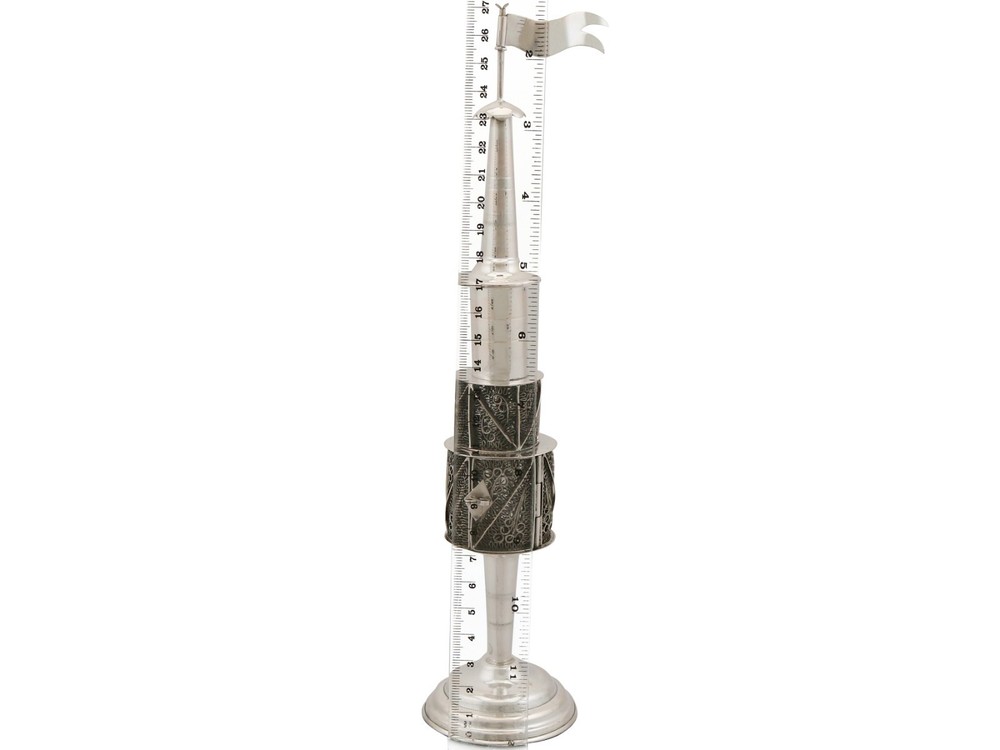 Antique German Silver Spice Tower Circa 1880