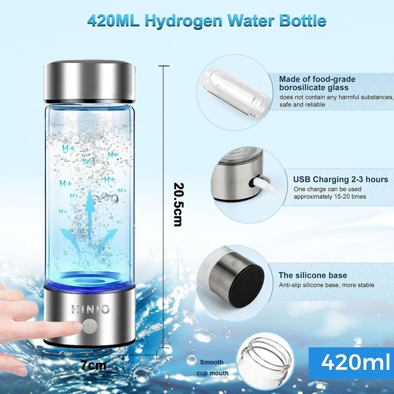 Hydrogen Rich Generator Water Cup Alkaline Ionizer Maker Bottle Anti-Oxidation
