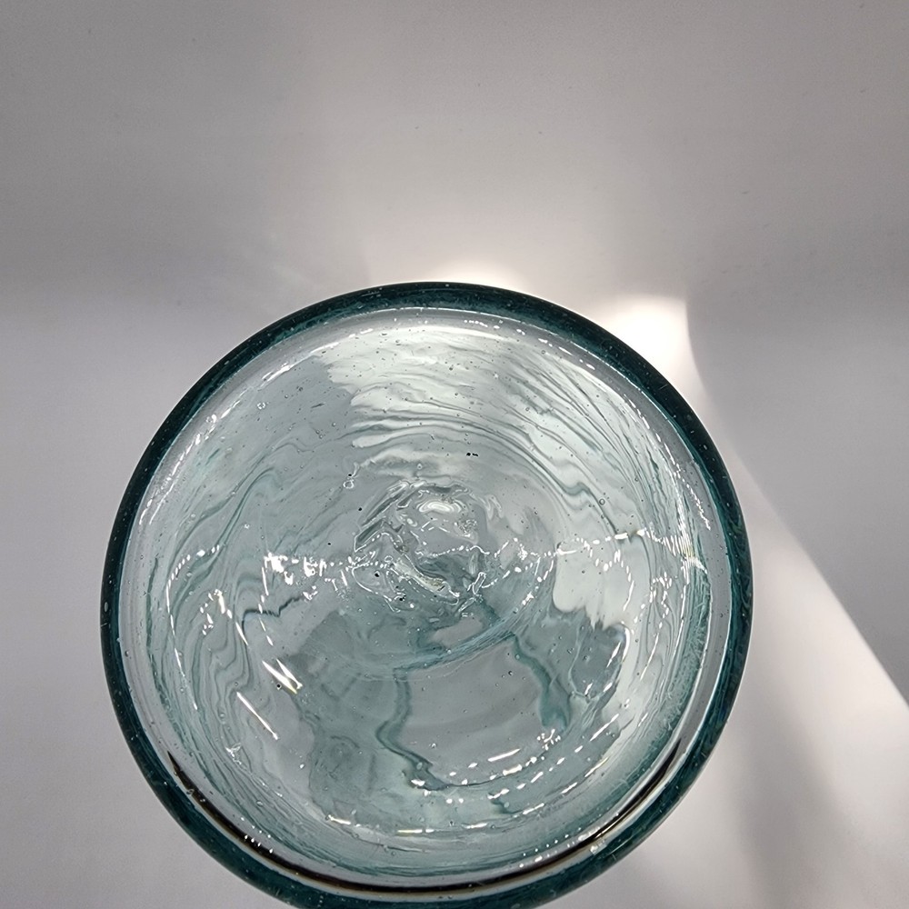 Clear Handblown Seeded Swirl Pitcher