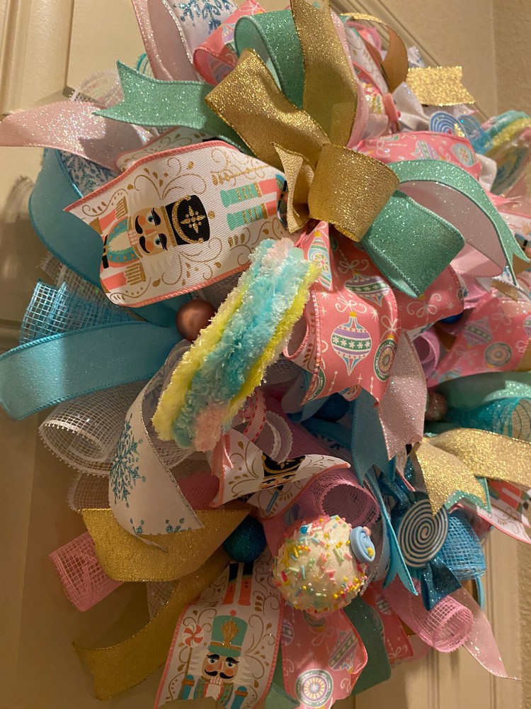 Nutcracker Christmas wreath,Nutcracker Christmas decor,Christmas Candy wreath