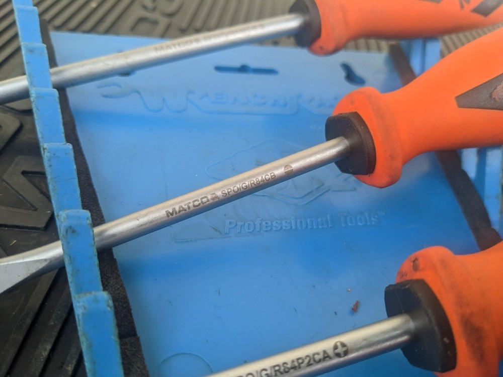 #ay954 Matco Tools 5 Pc Premium Orange Screwdriver Set