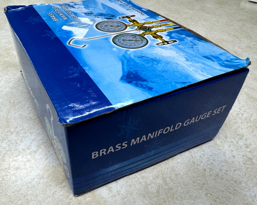 BRASS MANIFOLD GAUGE SET WITH BOX