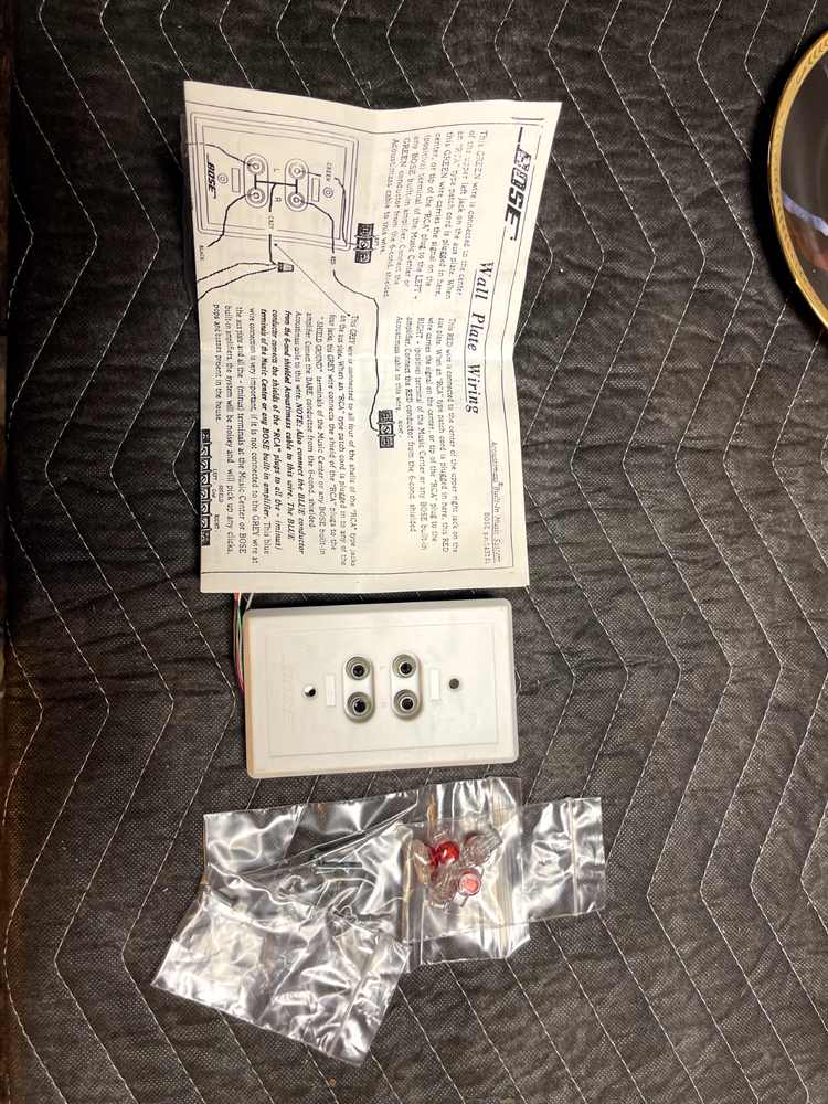 Bose RCA Single gang Dual Left Right Audio input plate Auxiliary Panel