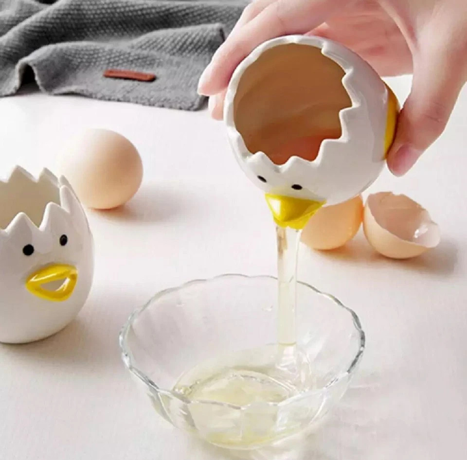 Ceramic Egg Separator Chicken Design Yolk White Divider Tool Kitchen Baking Tool
