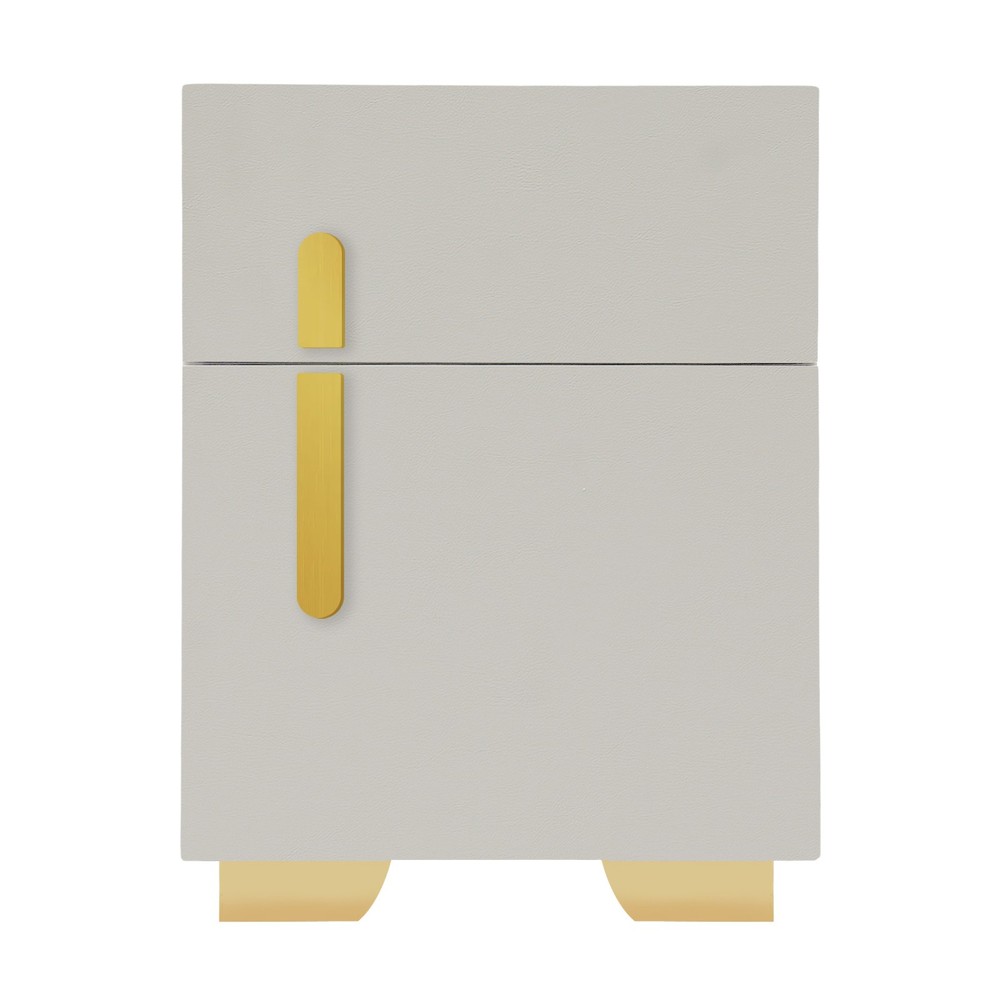 Phone Charging Bedside Cabinet, Grey, Bedside Table with Safe+Combination Lock