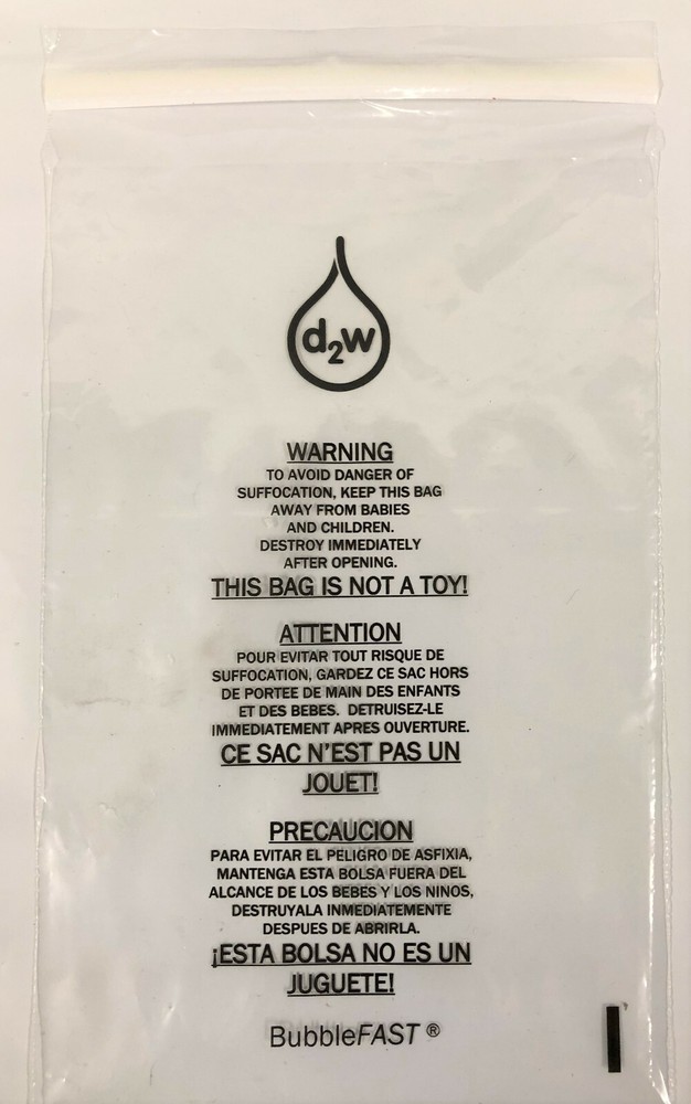 100 9x12 Biodegradable Self Seal Suffocation Warning Clear Poly Bags 1.5 mil