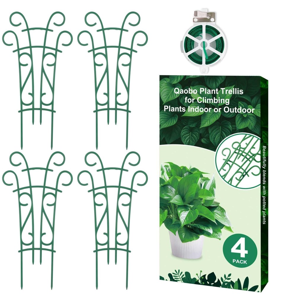 Plant Trellis for Potted Plants 4 Pack Stackable Climbing Support