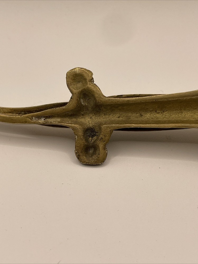 Solid Brass Alligator Crocodile Nutcracker Vintage