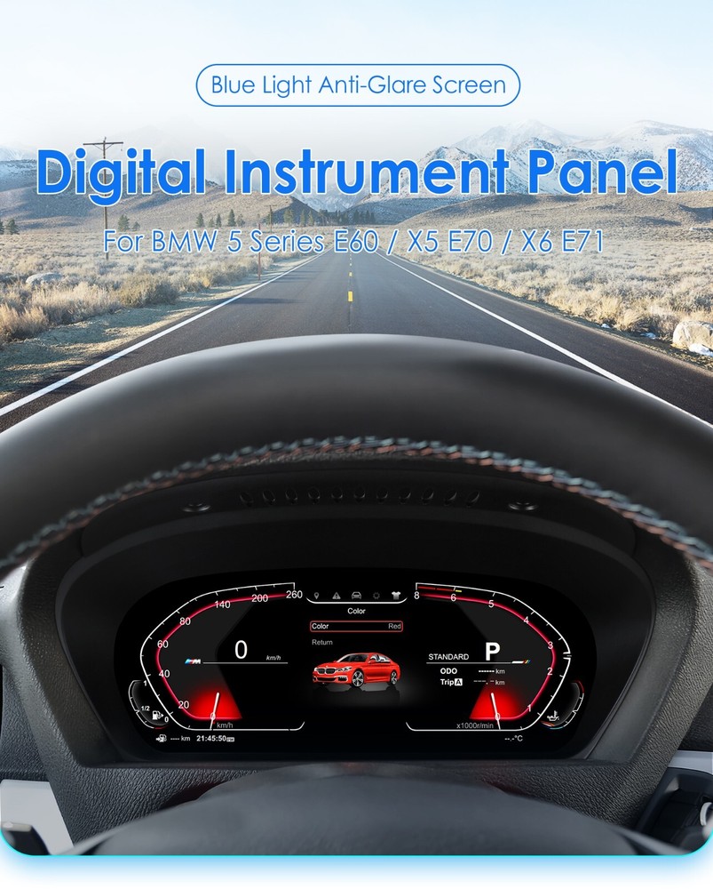 For BMW X5 E70 X5M 12.3'' Digital Instrument Cluster Speedometer Virtual Cockpit