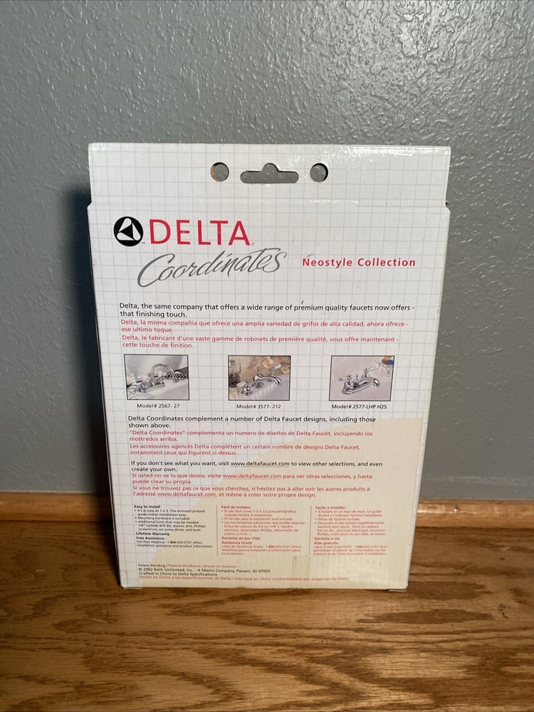 NOS Delta Coordinates Neostyle Collection TOWEL RING Holder Chrome