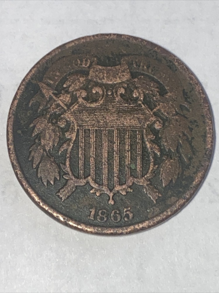 1865 2 Cent Piece US Coin- NICE