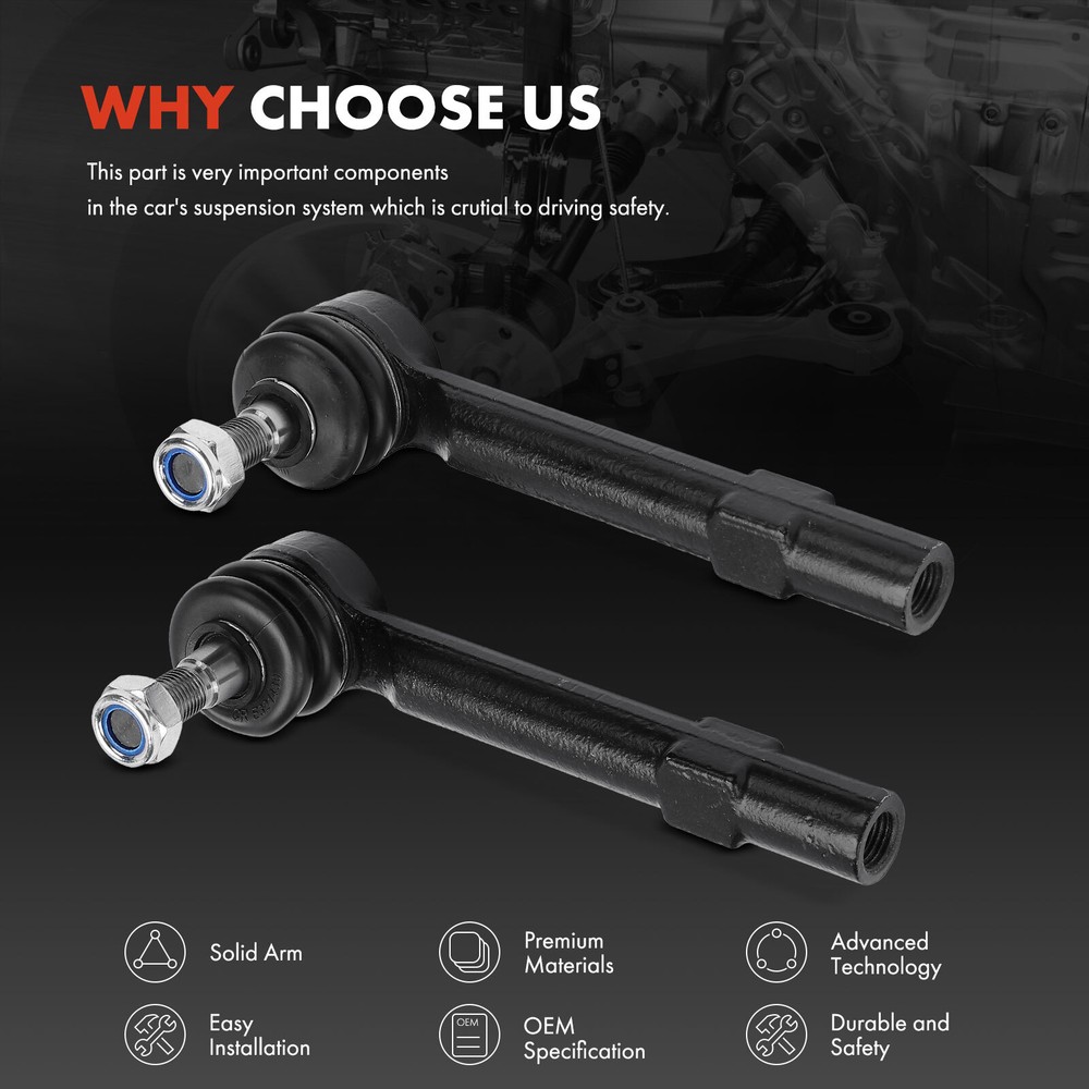 2Pcs Front Driver & Passenger Outer Tie Rod End for Mazda MX-5 Miata 2006-2015