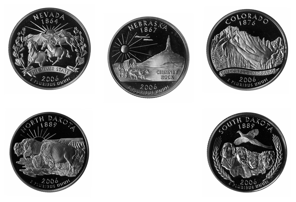 2006 -S State Quarter Proof Year set DCAM (Clad) Coins only