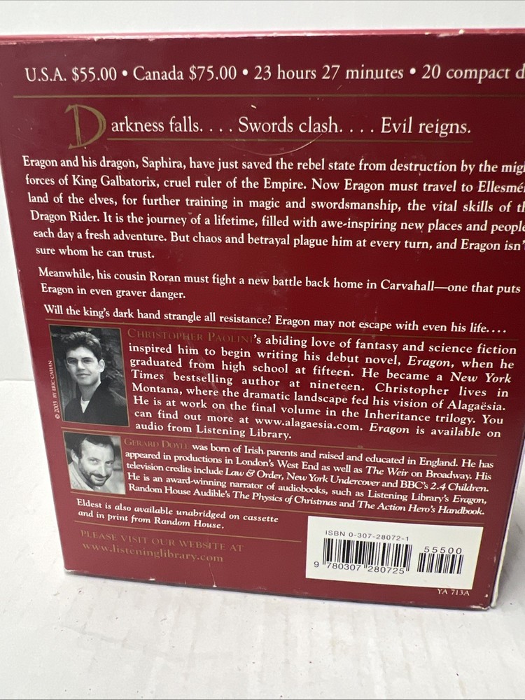 Eldest by Christopher Paolini (20 CD Unabridged Audiobook)