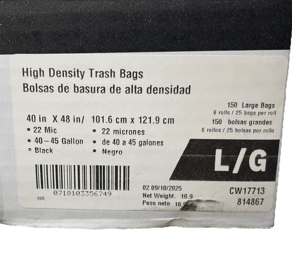 Coast Wide Professional High Density 150 Large Bags 6 Rolls