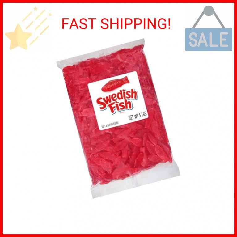 SWEDISH FISH Soft & Chewy Candy, Bulk Candy, 5 lb