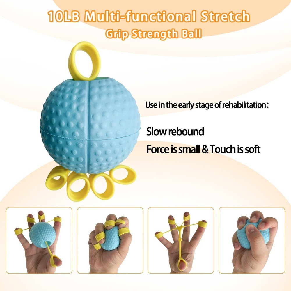 Hand Exercise Ball Squeeze Balls for Hand Therapy Finger Extension Exerciser ...