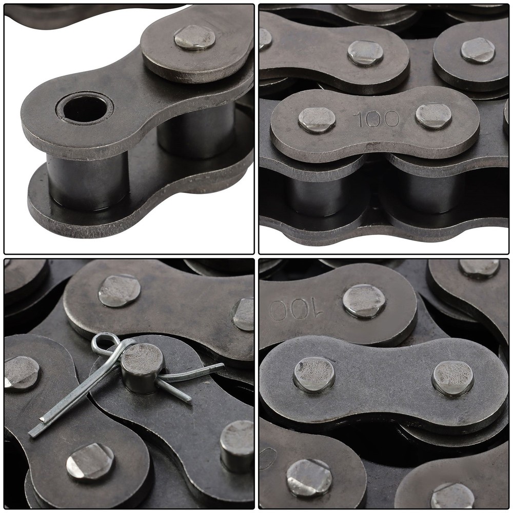 Heavy Duty #100 Roller Chain × 10 ft + 1 Connecting Links