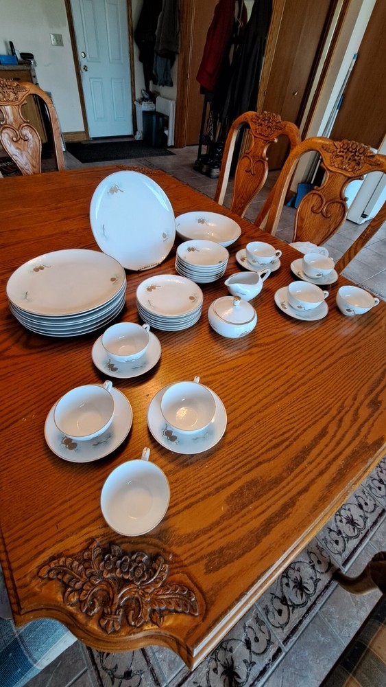 Fukagawa Arita Handpainted 41 Piece Grouping Dinnerware Pine Cone Pattern #904
