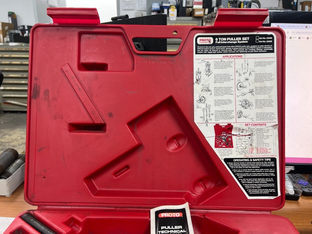 👀 PROTO 6 TON PULLER SET FULL INTERCHANGE SYSTEM 4289B - FLAW - MISSING PIECES