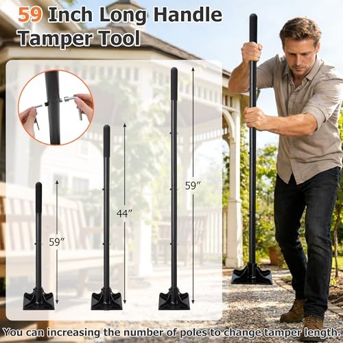 Tamper Tool, 59 Inch Long Handle Tamper Tool with Comfortable Grip,Heavy Duty