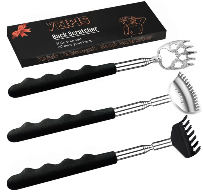 3 Pack Different Back Scratcher Metal Portable Telescoping Back scratcher
