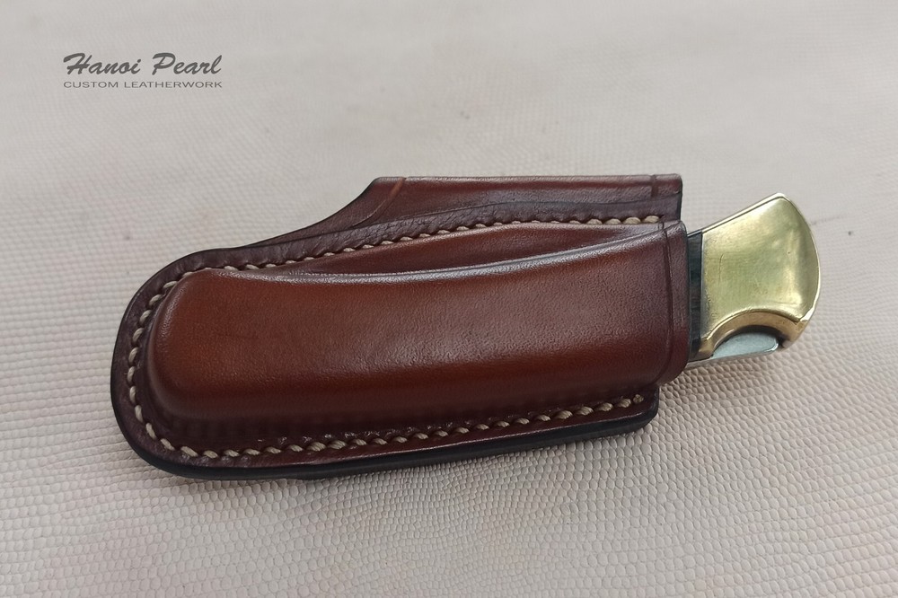 Buck 110 Custom Sheath | Strongside Horizontal Carry Leather Sheath