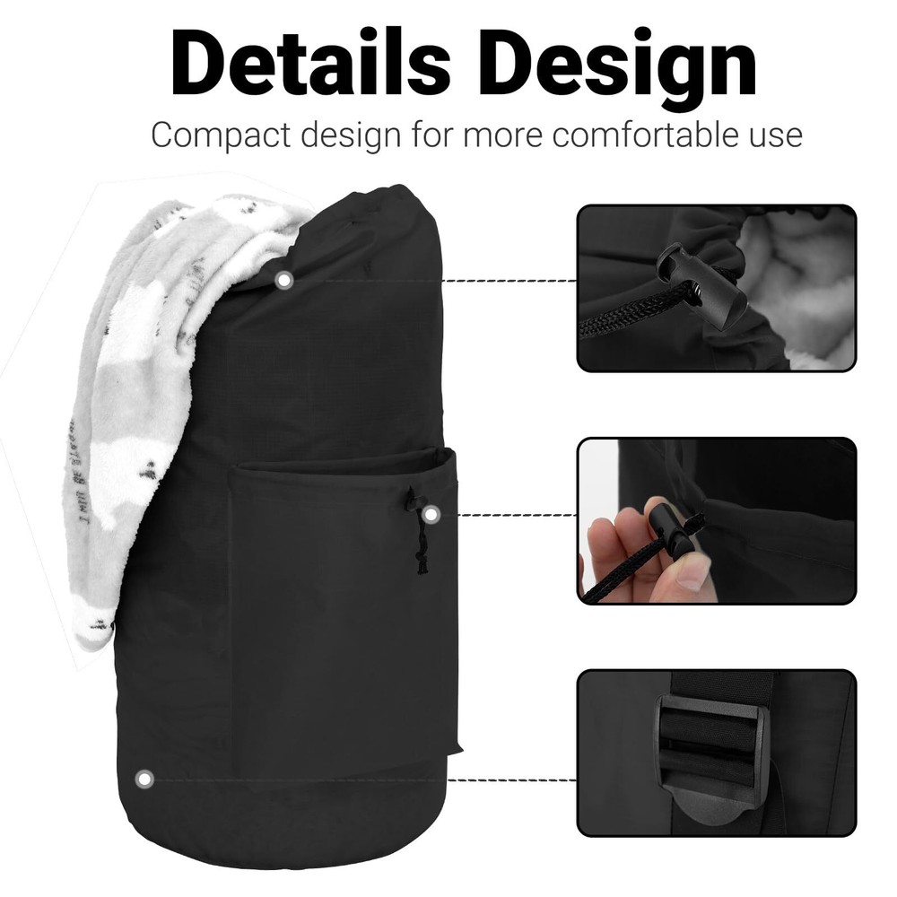 Laundry Bag with Shoulder Straps and Detergent Holder, Durable Laundry Bag