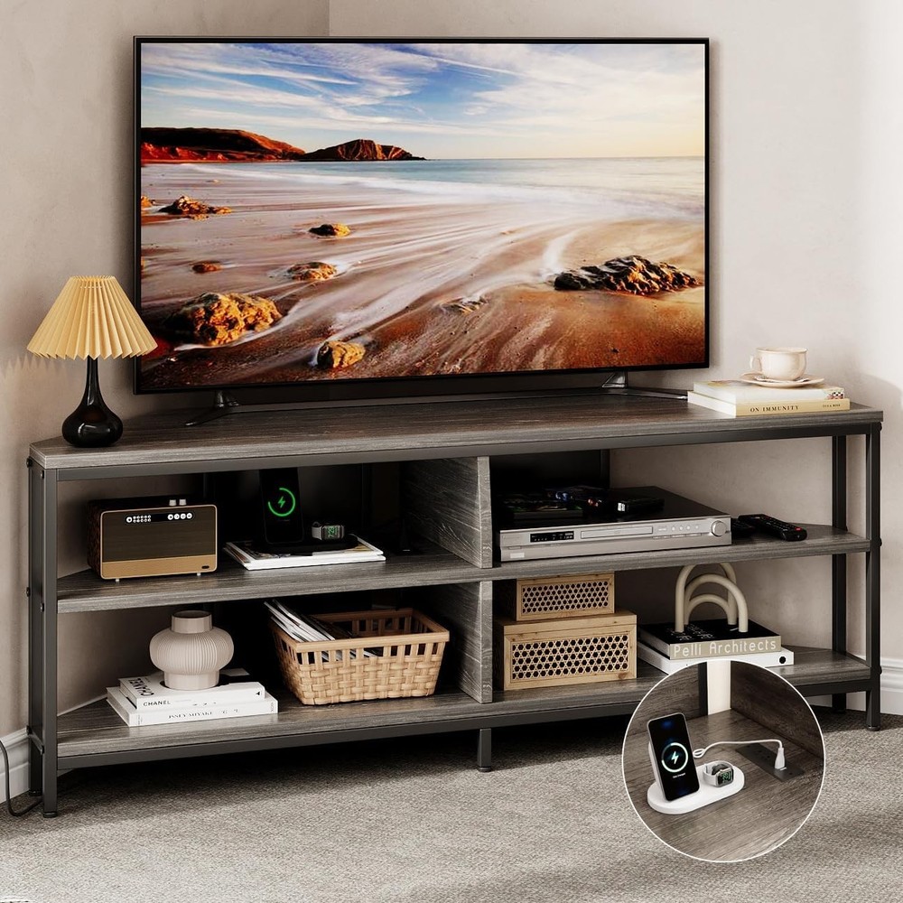 TV Stand Corner 55 Inch with Power Outlet