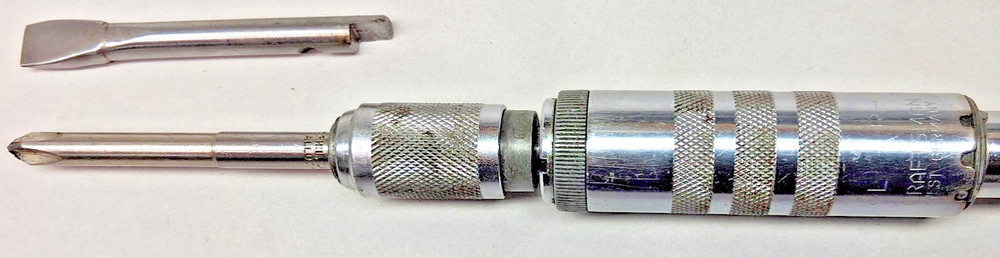 Craftsman Vtg. Automatic Return Hand Push Screw Driver 2 bits included, Germany