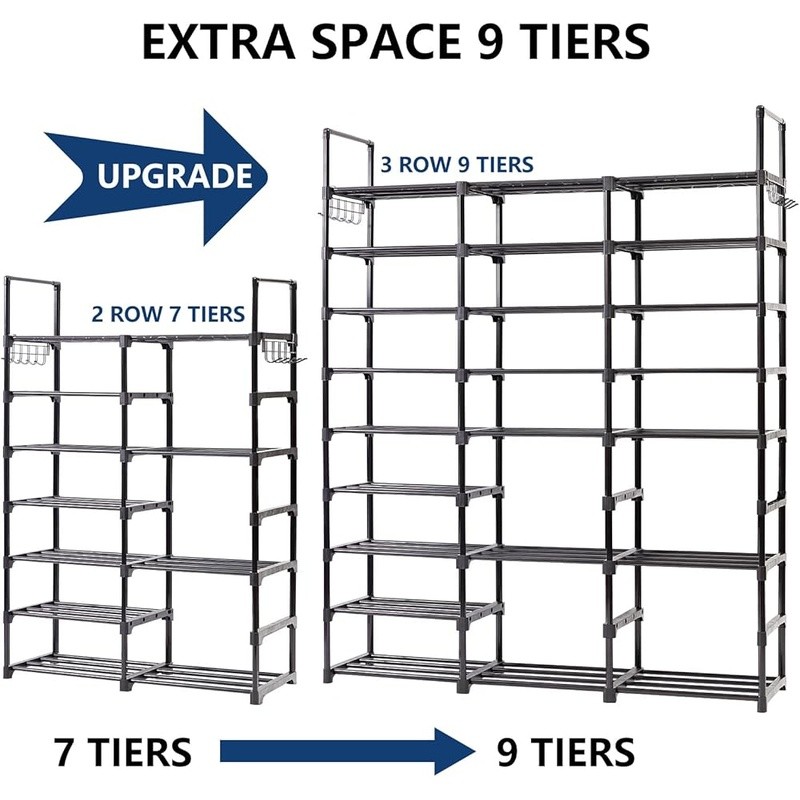 Adjustable Multi-Tier Shoe Rack Organizer Durable Waterproof Storage Solution US